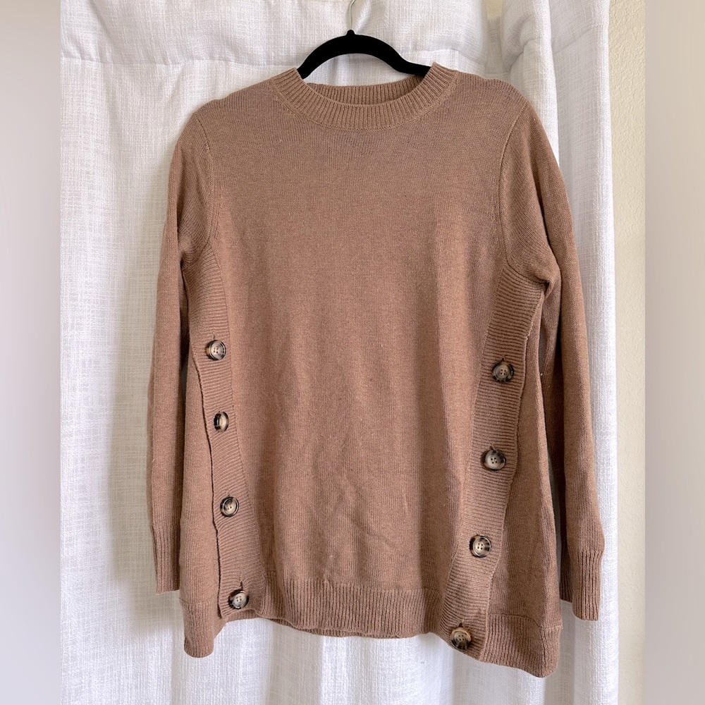 Isabella Oliver Maternity Abi Greencash Knit Sweater in Beige Size 1/US 4